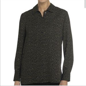 Chelsea & Theodore Long Sleeve Leopard Print Blouse